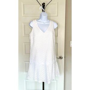 Banana Republic White Eyelet Drop Waist Dress - size 4